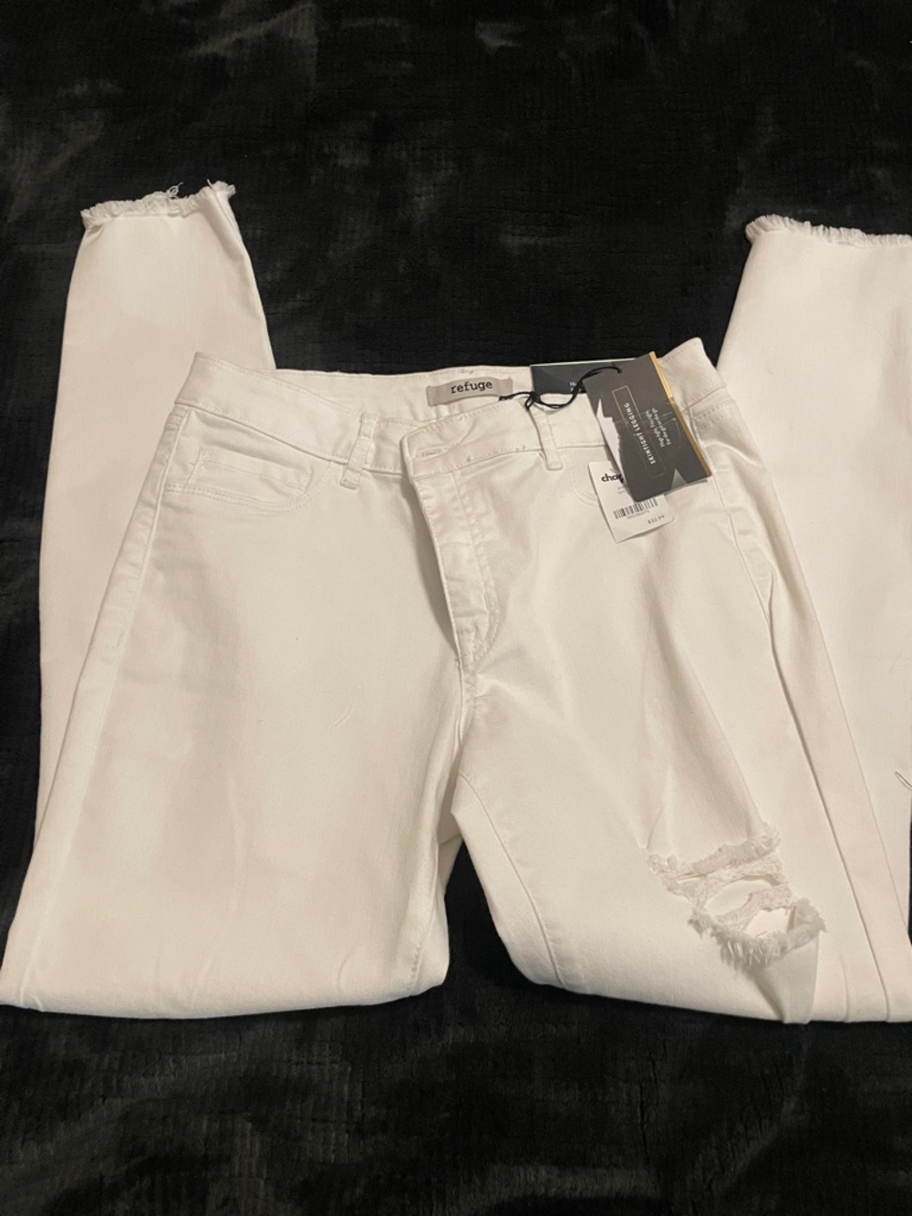 refuge White Distressed Skinny Jeans